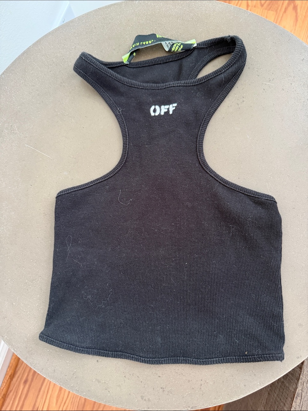 OFF-WHITE Black Ribbed Racerback Crop Tank size 36